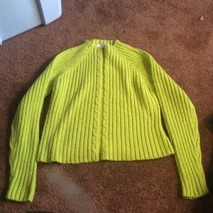 Vintage Lime Green Textured Sweater